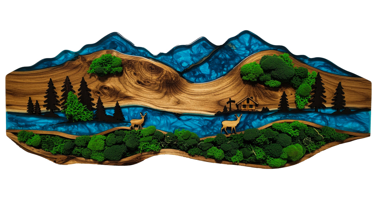 Moss HDF poster - Blue Nature
