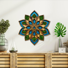 Machový drevený obraz - Mandala Flore