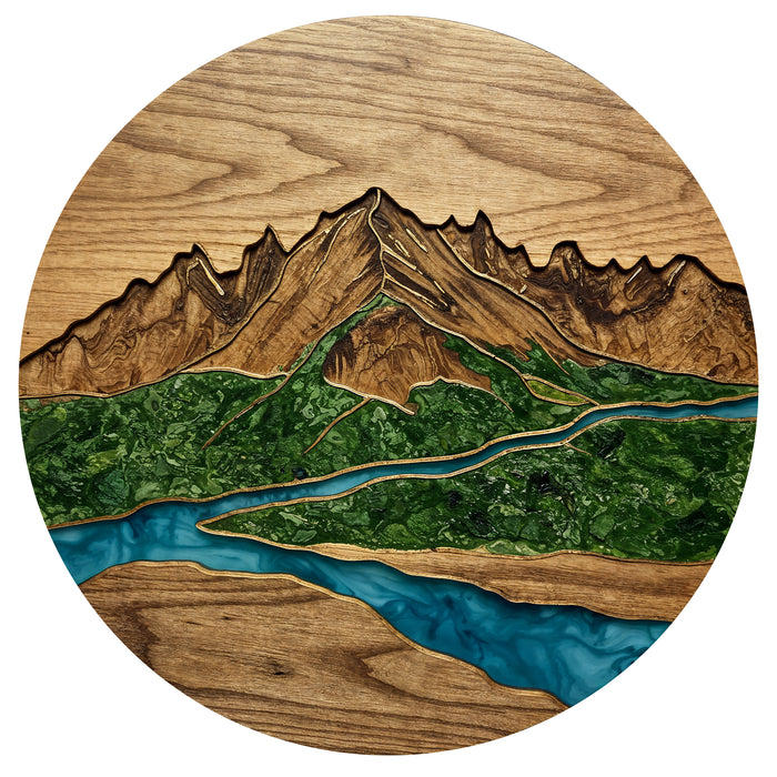 Wooden UV printed poster - Silent Mountain River