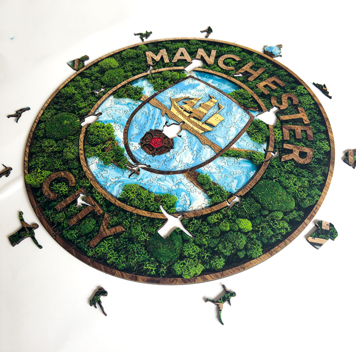 Manchester City - mach - Drevené puzzle 
