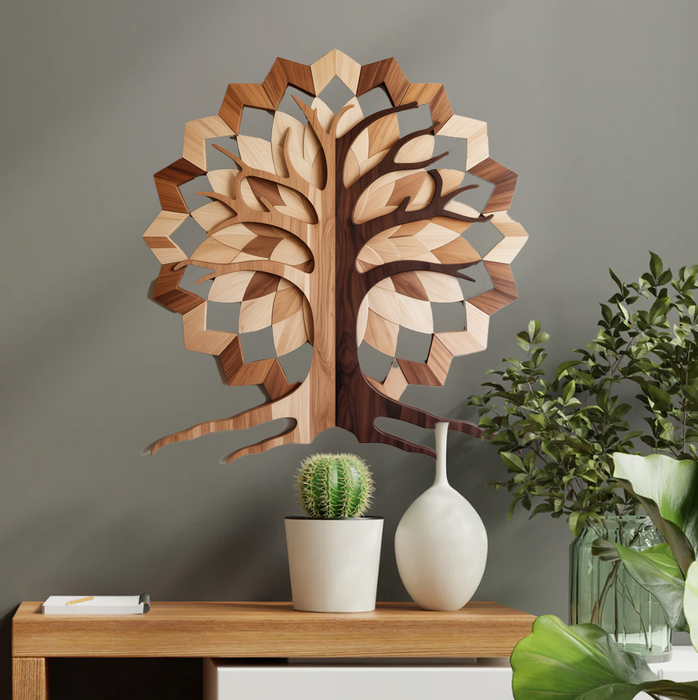 Drevený obraz s UV potlačou - Mandala Dub - Drevený dizajn