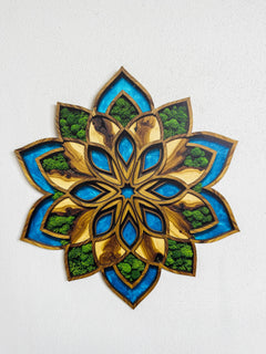 Machový drevený obraz - Mandala Flore