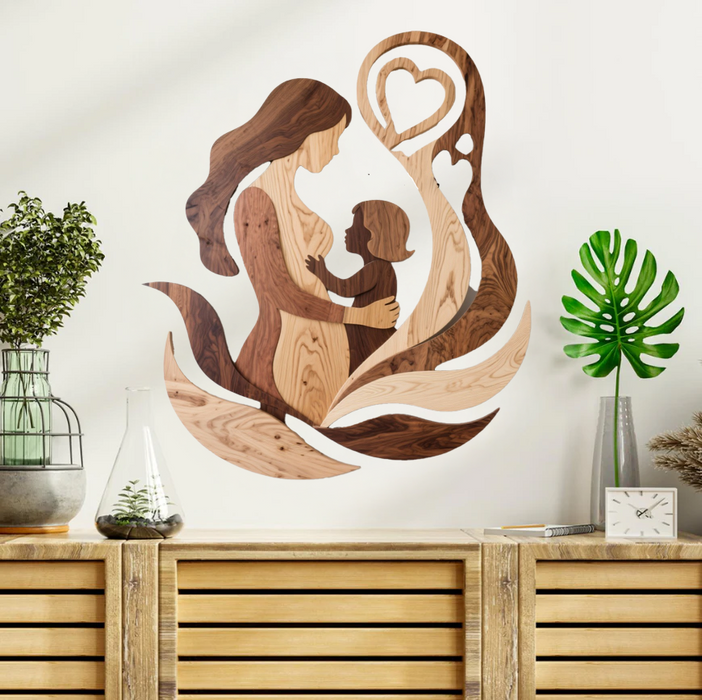 Drevený obraz s UV potlačou - Matkina láska - Drevený dizajn