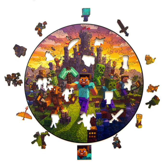 Minecraft Svet - drevené puzzle