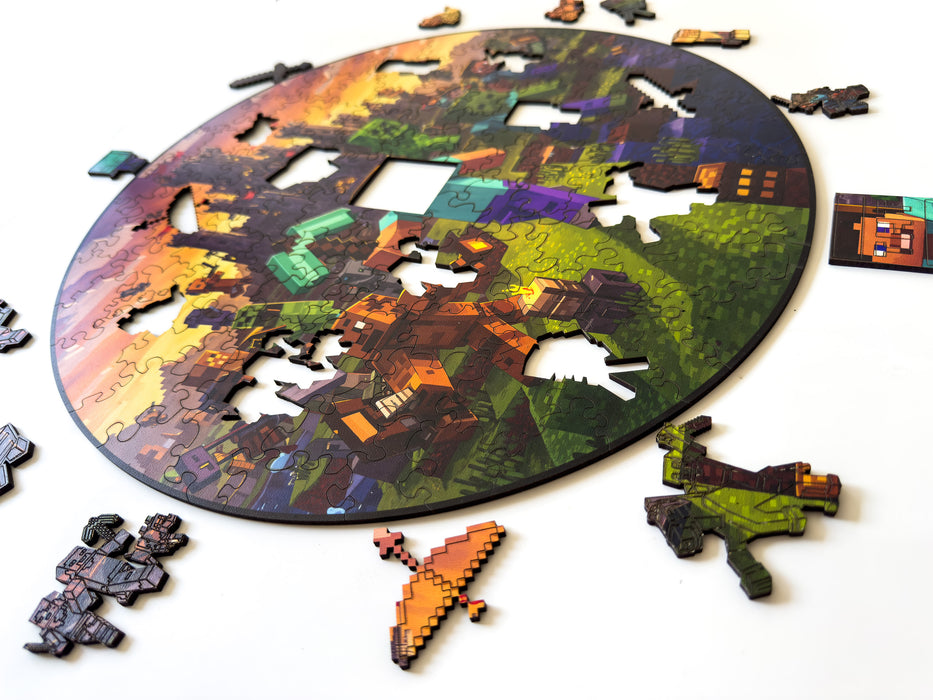 Minecraft Svet - drevené puzzle