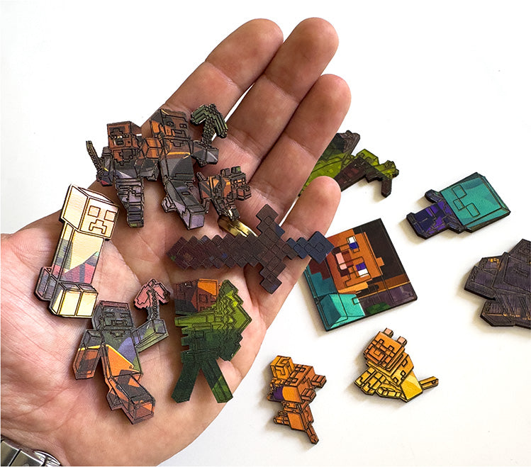 Minecraft Svet - drevené puzzle