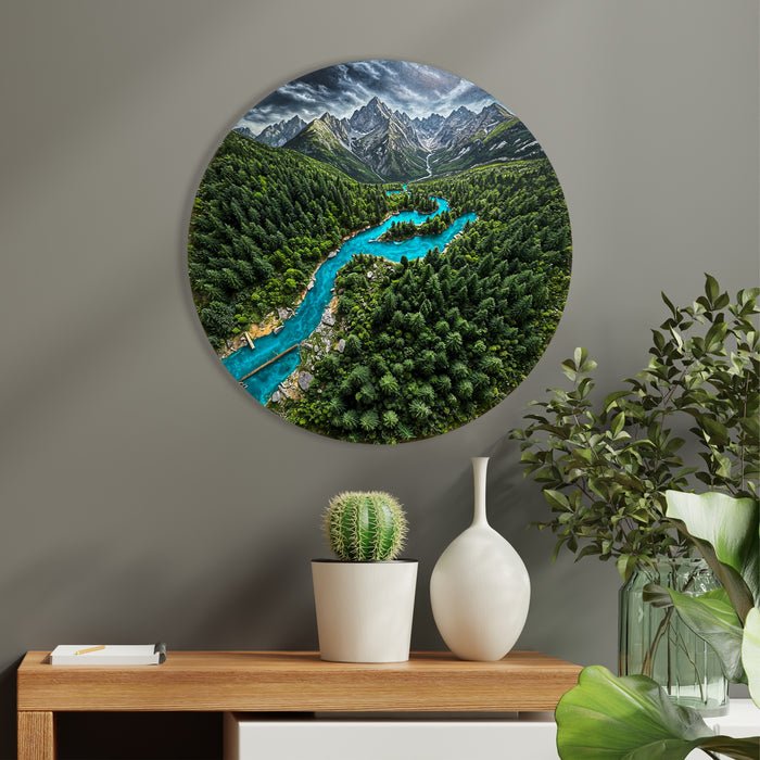 Wooden UV printed poster - Mountain - moss