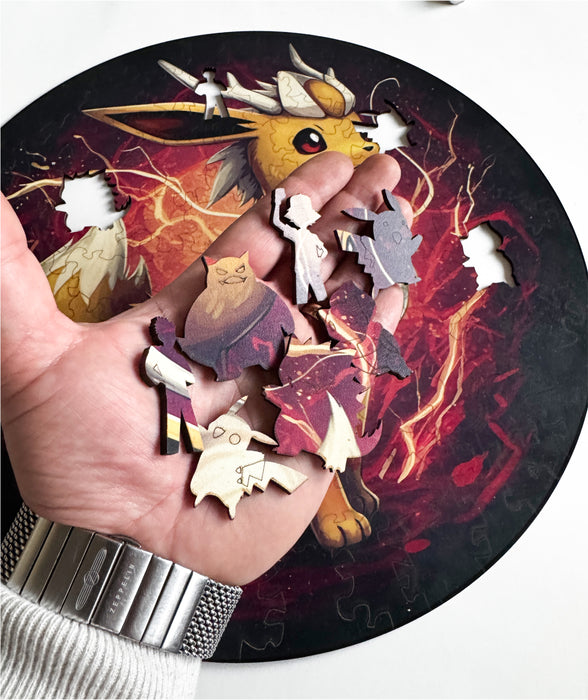 Eevee pokemon - drevené puzzle