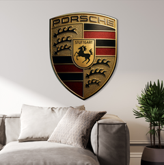 Drevený obraz s UV potlačou - Porsche - logo