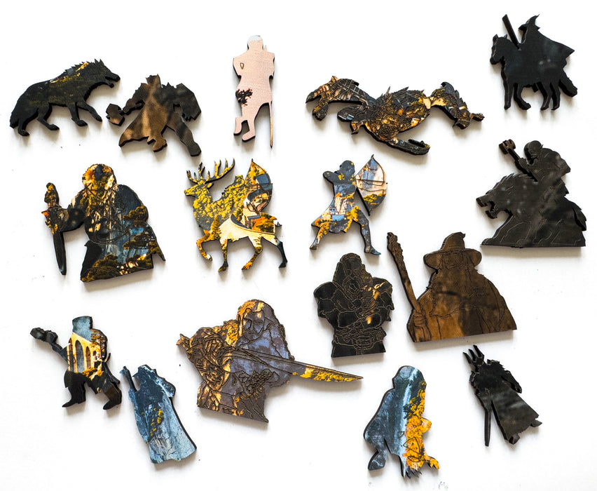 Krajina z Kraja - svet Pána prsteňov - drevené puzzle