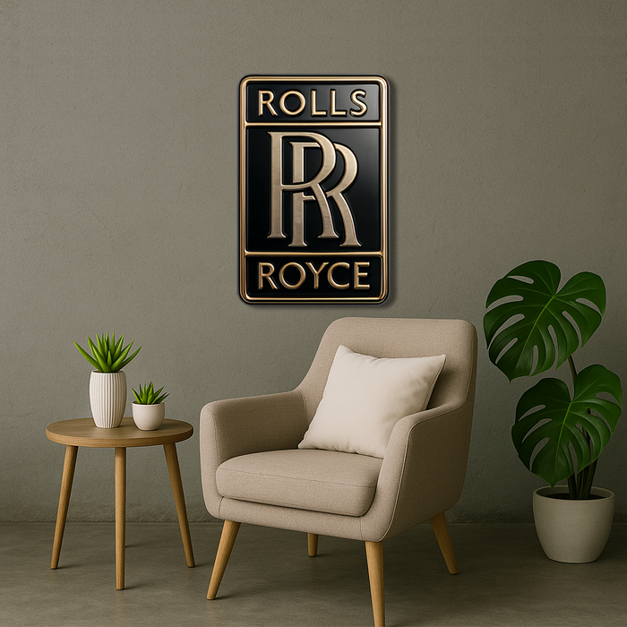 Wooden UV printed poster - Rolls-Royce - logo