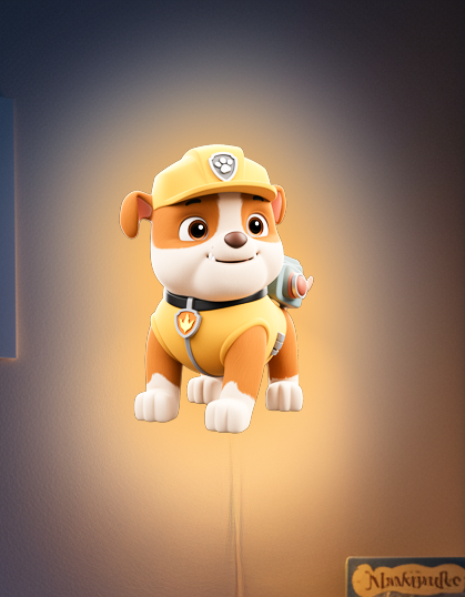 Svietiaci obraz - Rubble - Paw Patrol - Nočná lampa