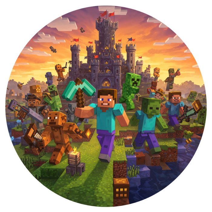 Wooden UV printed poster - Minecraft World