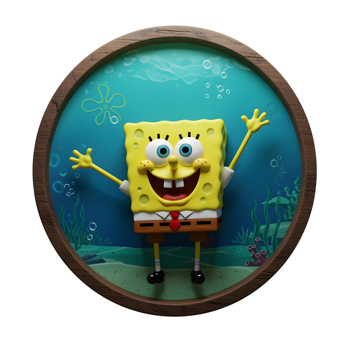 Wooden UV printed poster - SpongeBob