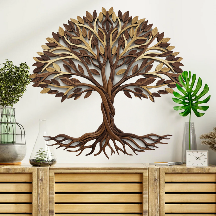 Wooden UV printed poster - Tree of life Shelter - wooden style