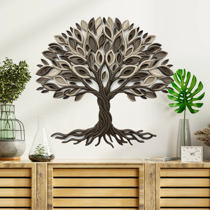 Drevený obraz s UV potlačou - Strom života Úcta - Drevený dizajn