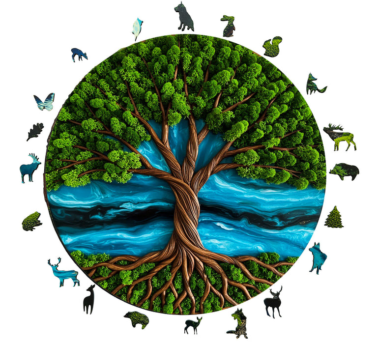 Tree of life - moss - Wooden Jigsaw Puzzle