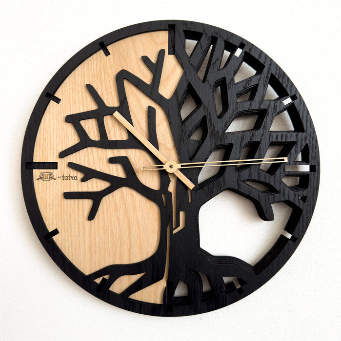 Orologio 3D in Rovere T-Tatra – "Albero della Vita"
