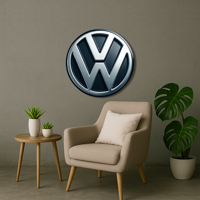 Wooden UV printed poster - Volkswagen - logo