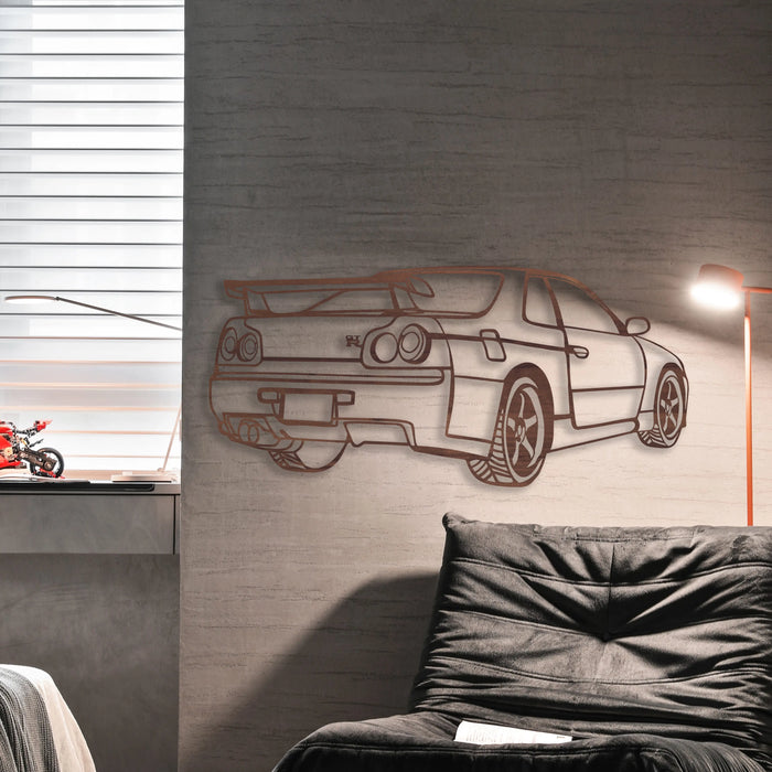 Dřevěná nástěnná dekorace - Nissan Skyline