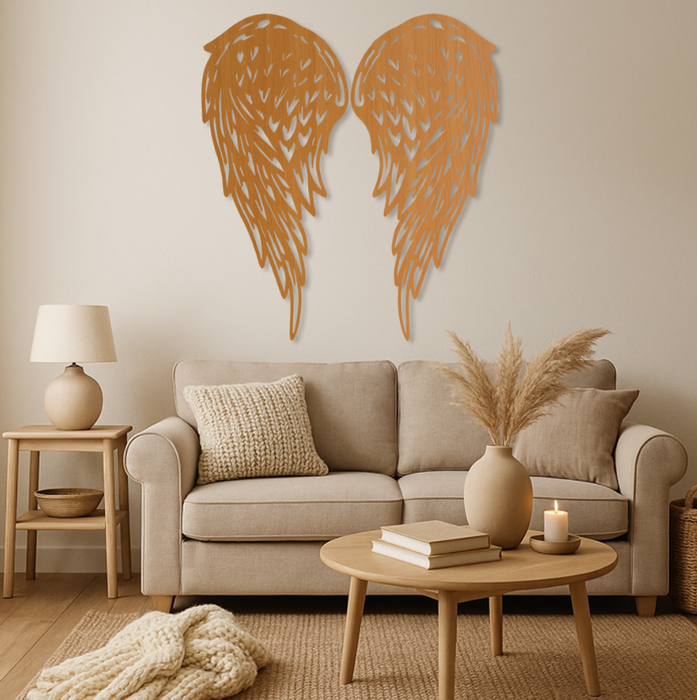 Italian Decorazione da Parete in Legno - Angelo nel Cuore