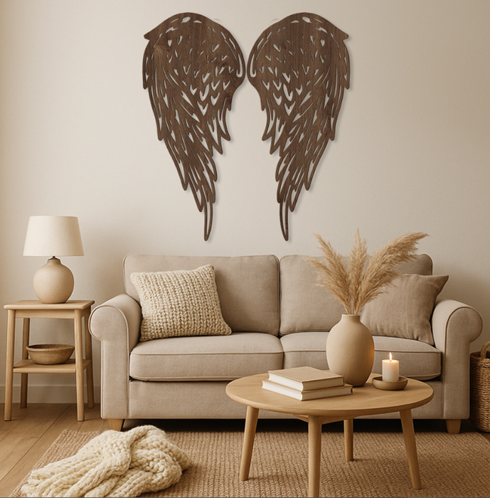 Italian Decorazione da Parete in Legno - Angelo nel Cuore
