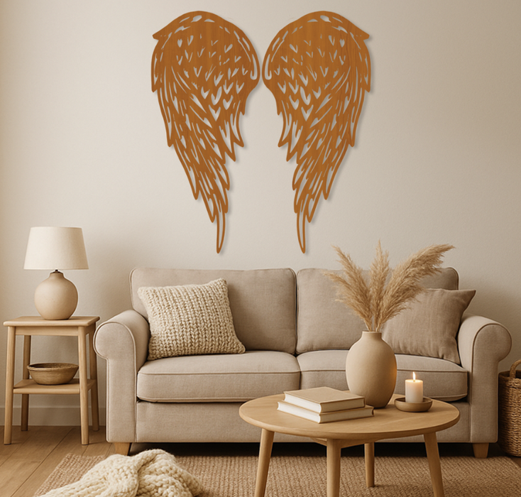 Italian Decorazione da Parete in Legno - Angelo nel Cuore