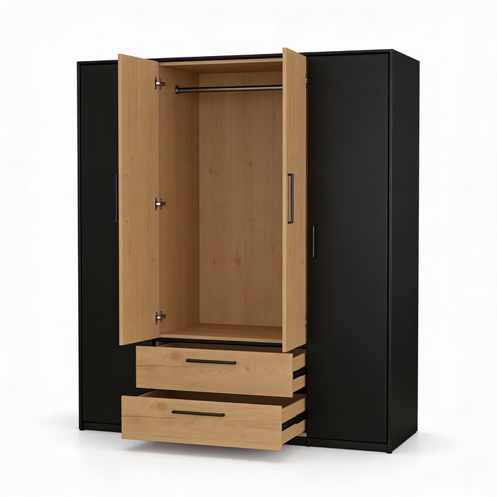 Vešiaková skriňa 4D 2S s poličkami - T-Tatra Šarlota 190x170x58cm