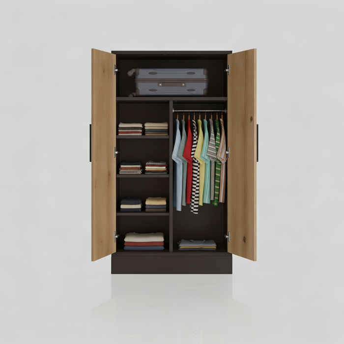 Vešiaková skriňa 2D s poličkami - T-Tatra Šarlota 180x85x58cm