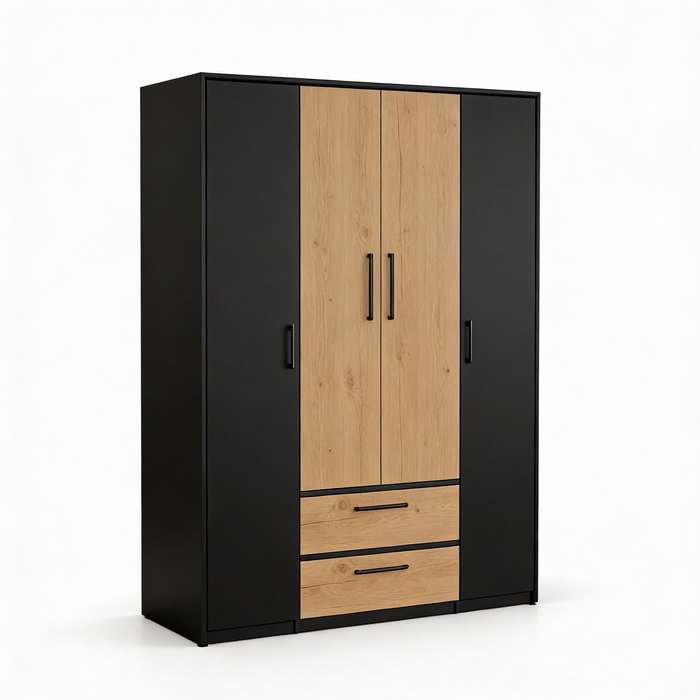 Vešiaková skriňa 4D 2S s poličkami - T-Tatra Šarlota 190x170x58cm