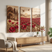 Cuadro de madera impreso UV - Tierra de flores rojas – 2