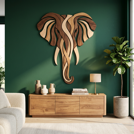 Wooden UV printed poster - Elephant nature stream – 2
