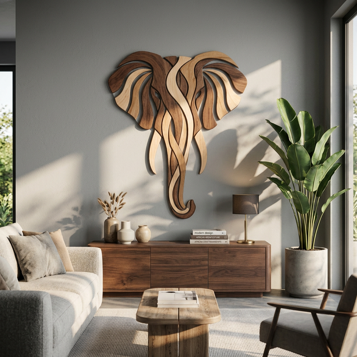 Wooden UV printed poster - Elephant nature stream – 3