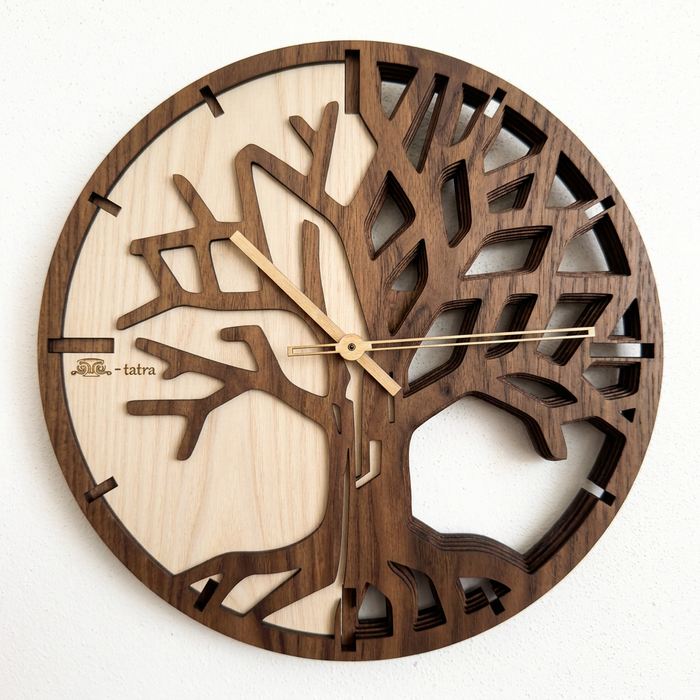 Baum des Lebens – Handgefertigte 3D Eichenholz Wanduhr | 30cm | 50cm | 84cm | Atama