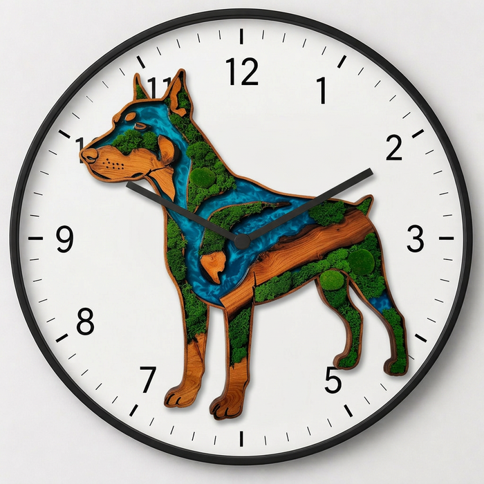 Tiché HDF hodiny - Doberman Mosse