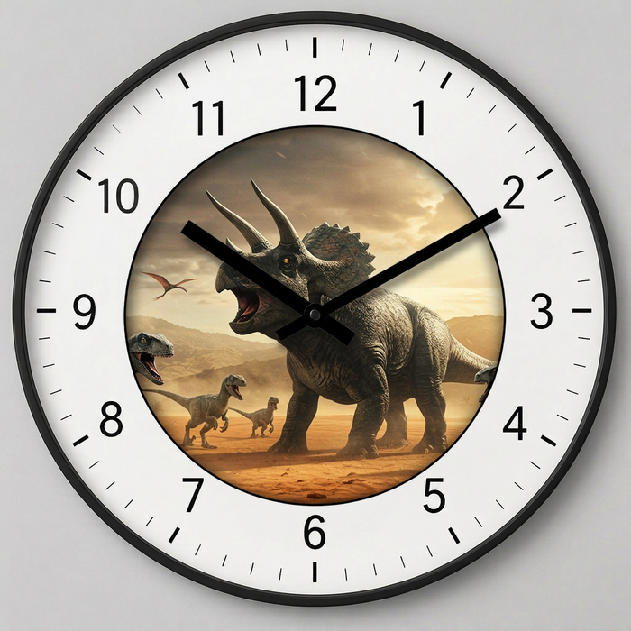 Tiché HDF hodiny - Dinosaurus Triceratops