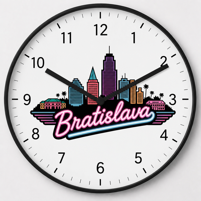 Tiché HDF hodiny - Bratislava Vice City 3mm