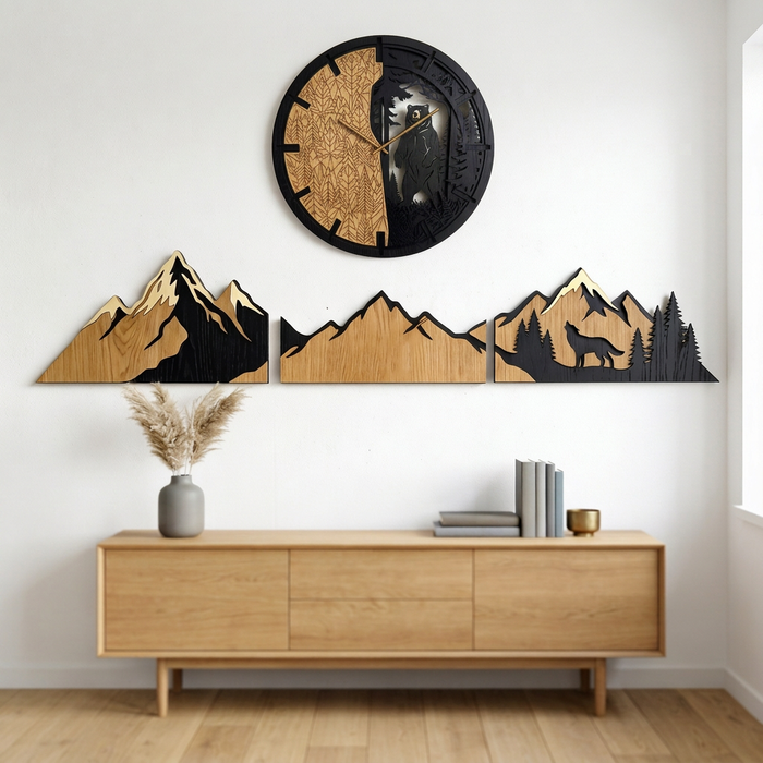 Orologio in Rovere T-Tatra l'orso | 30cm | 50cm | 84cm