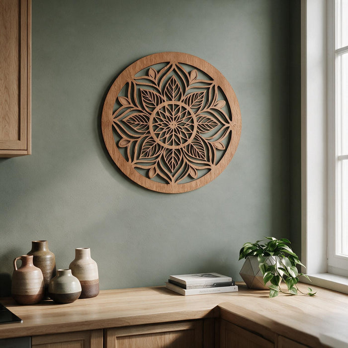 Real Nature oak wood wall decor - Mandala Rema