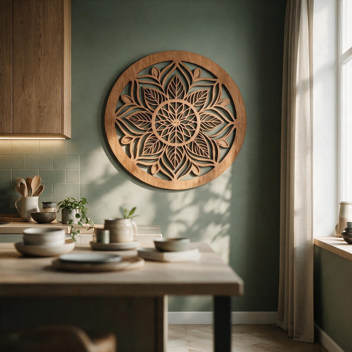 Real Nature oak wood wall decor - Mandala Rema