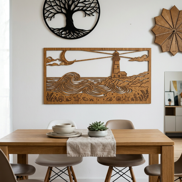 Décoration murale en bois de chêne véritable – Le littoral