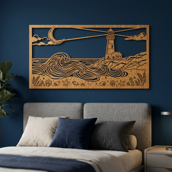 Décoration murale en bois de chêne véritable – Le littoral