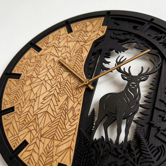 Orologio in Rovere T-Tatra il cervo | 30cm | 50cm | 84cm