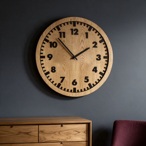 Reloj de Pared 3D de Madera de Roble Siena 30cm-50cm-80cm – 5