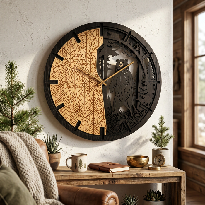 Orologio in Rovere T-Tatra l'orso | 30cm | 50cm | 84cm