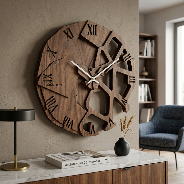Horloge murale en chêne massif T-Tatra Zygomaticum - Arbre de vie Atama