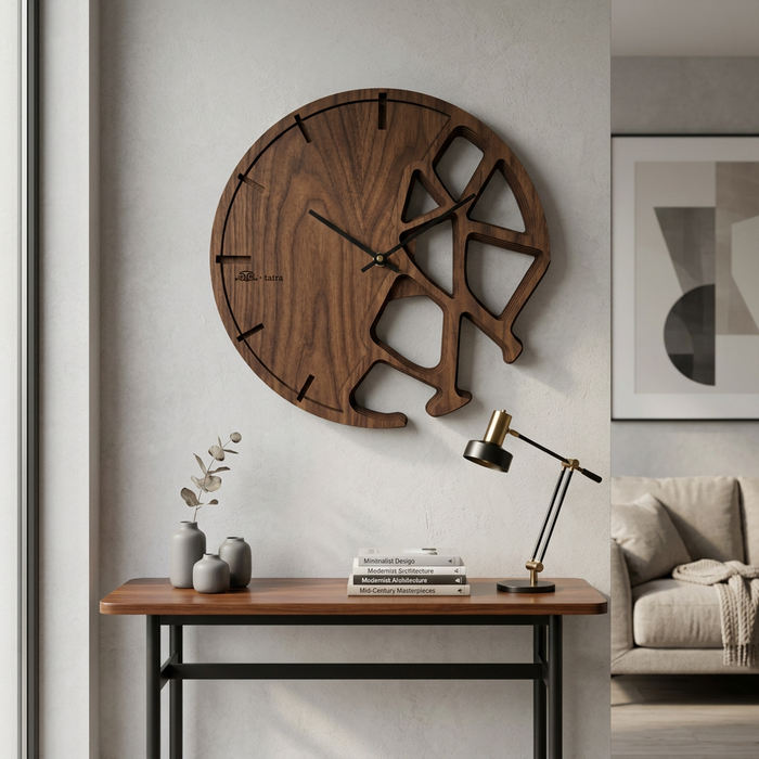 Horloge murale en chêne massif - Terra Atama