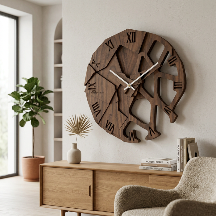 Horloge murale en chêne massif T-Tatra Zygomaticum - Arbre de vie Atama