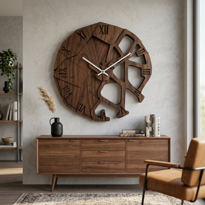 Horloge murale en chêne massif T-Tatra Zygomaticum - Arbre de vie Atama