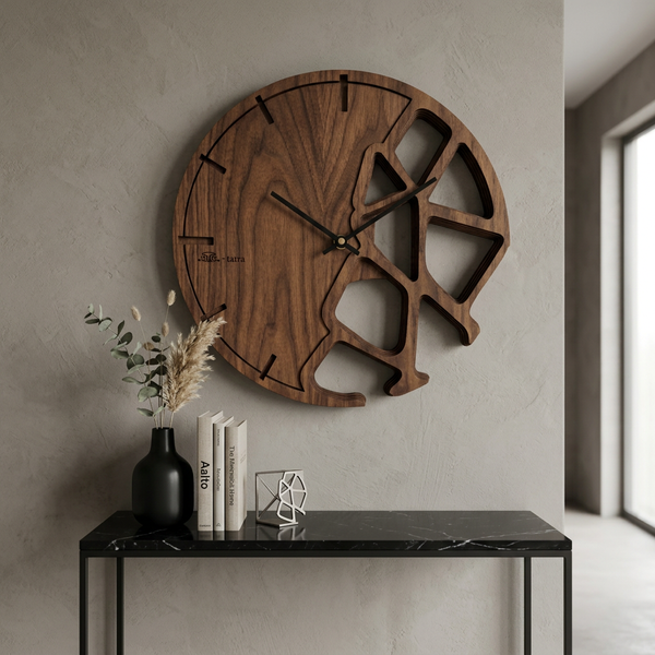 3D eikenhouten klok T-Tatra Terra 30cm-50cm-84cm Atama